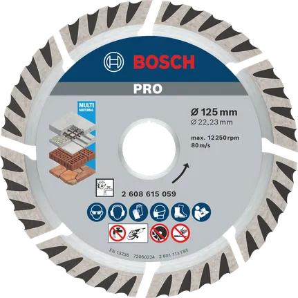 Алмазный отрезной диск Bosch Universal для камня и бетона 125 x 22,23 мм, 1 шт.