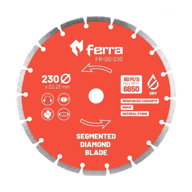 Ferra сегментный алмазный диск для сухой резки 230 мм