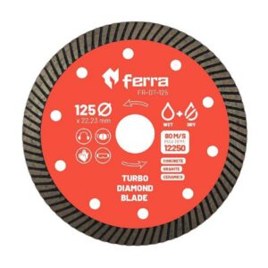 Алмазный диск Ferra Turbo для сухой и мокрой резки 125 мм