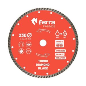 Алмазный диск Ferra Turbo для сухой и мокрой резки 230 мм