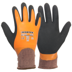 WORTEX перчатки с латексным покрытием оранжевые