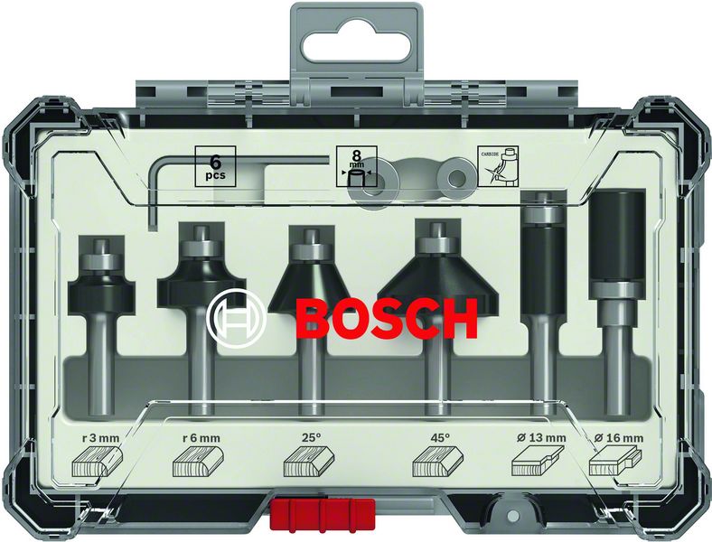 Набор фрез Bosch, хвостовик 1/4, из 6 предметов