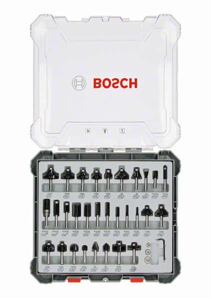Набор фрез Bosch, хвостовик 6 мм, из 30 предметов