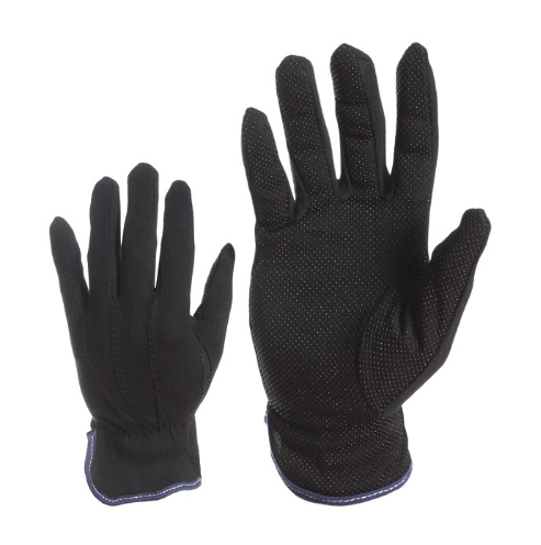 Перчатки рабочие из хлопчатобумажной ткани с точками из микрокаучука ПВХ на ладони, черные.