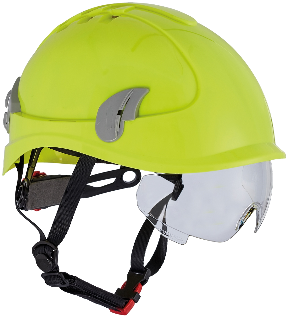 Защитный шлем Cerva Alpinworker с очками неоново-желтый