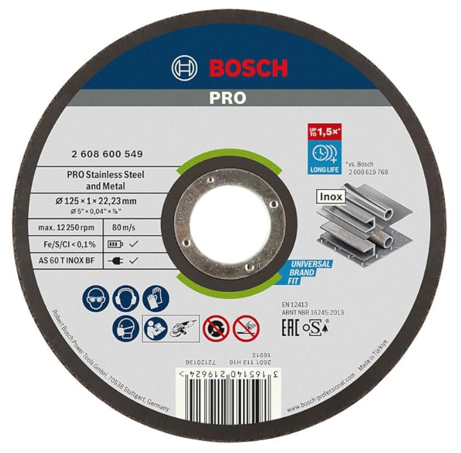 Ключи Bosch Rapido Нержавеющая сталь 125×1×22,23 мм 1 шт.
