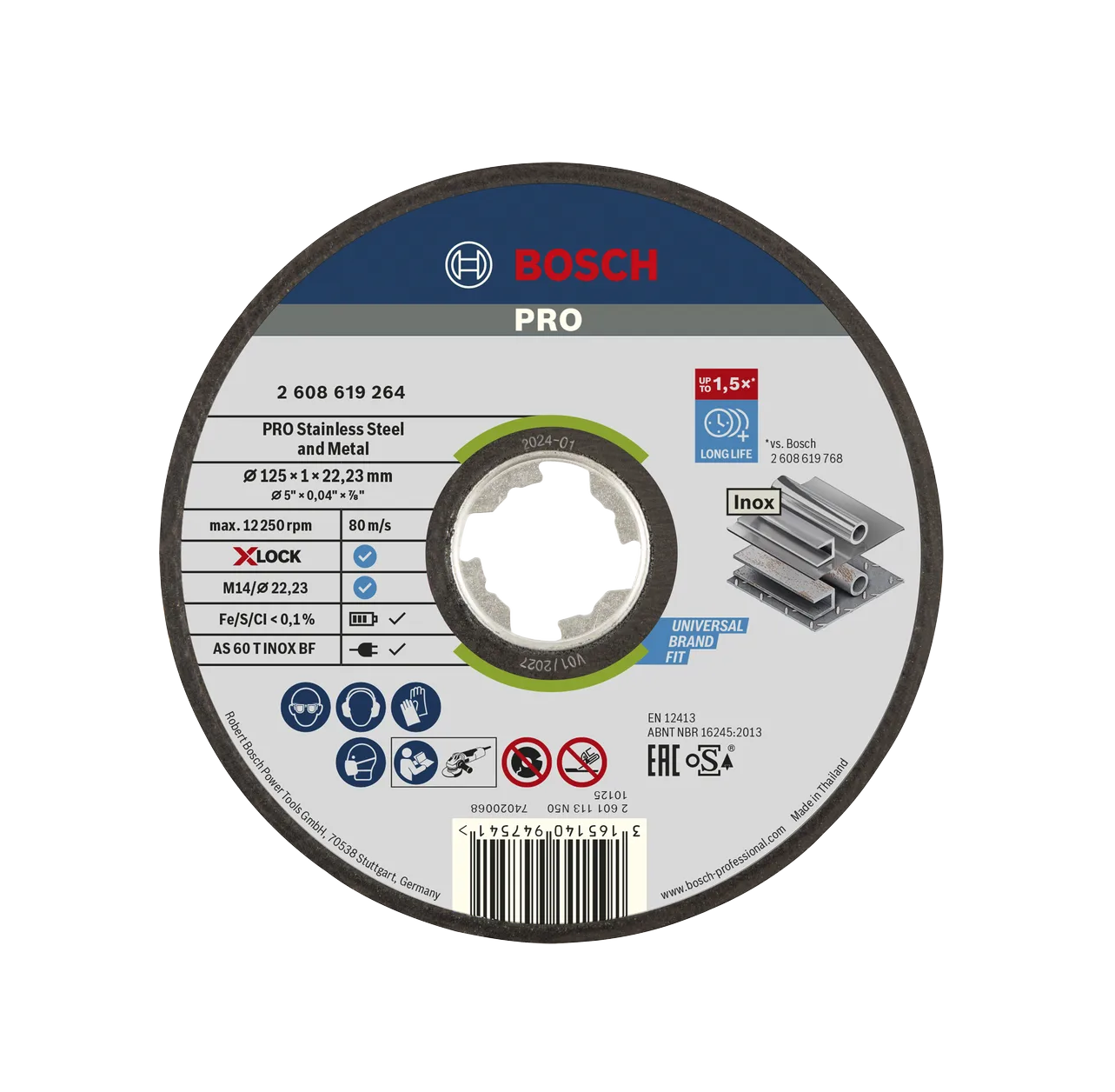 Bosch X-LOCK Inox Metallilõikeketas 125×1×22,23 мм 1 шт.