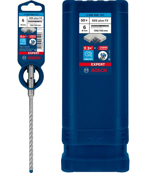 Bosch SDS plus-7X LongLife пуур 6x100x165мм 50 тк карбис