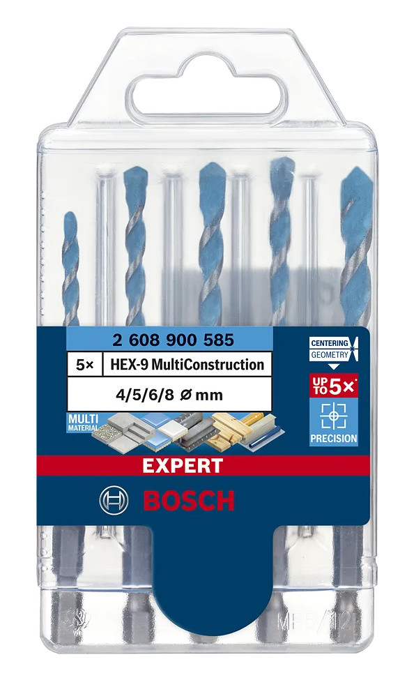 Bosch Universaalpuur MultiConstruction HEX-9, 4/5/6/6/8 мм