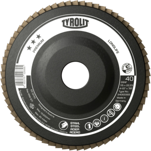 Tyrolit lamellketas *** 125 x 22,2 mm ZA-40 LONG-LIFE + STEEL (1tk)