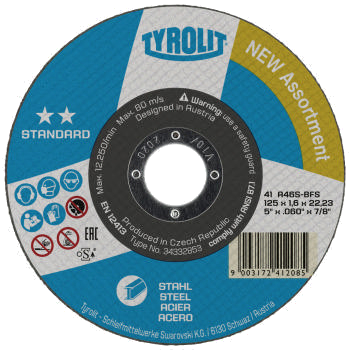 Metallilõikeketas Tyrolit 41** (TY) 125 x 1.0 x 22,2 A60 S BFS STEEL