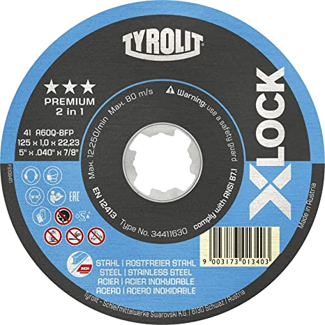 Tyrolit X-LOCK metallilõikeketas *** 125 x 1,0 x 22,2 A60 Q BFP 1tk