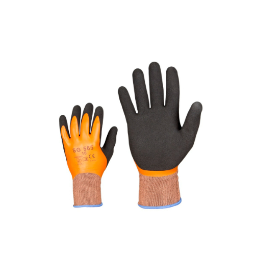 Водонепроницаемые рабочие перчатки с двойным латексным покрытием.