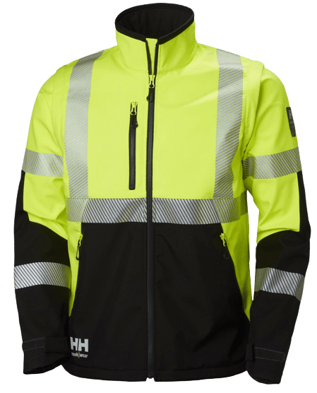 Helly Hansen ICU eemaldatavate käistega kõrgnähtav klass 3 koorikjope,  kollane/must