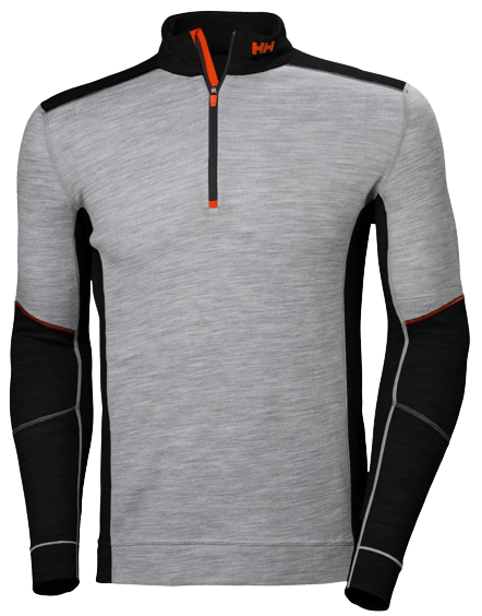 Helly Hansen Lifa merino polosärk lukuga, hall/must