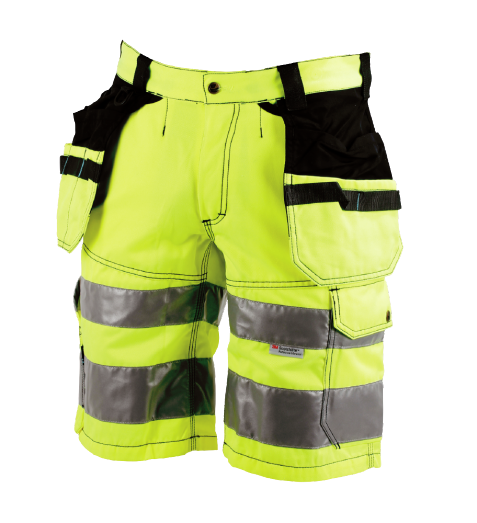 Gesto lüh.püksid ripptaskutega, kollane/must, kl 2