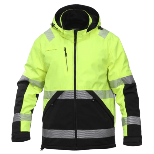 ATLANTA HIVIZ softshell kapuutsiga talvejope, kollane/must