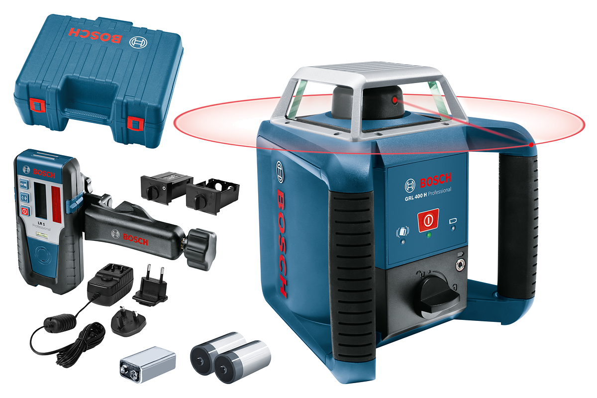 Horisontaalpöördlaser Bosch GRL 400 H Set + vastuvõtja [3601K61800]