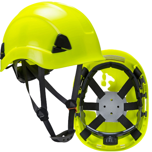 PS53 kaitsekiiver ilma nokata 4-punkti kinnitusega, kollane