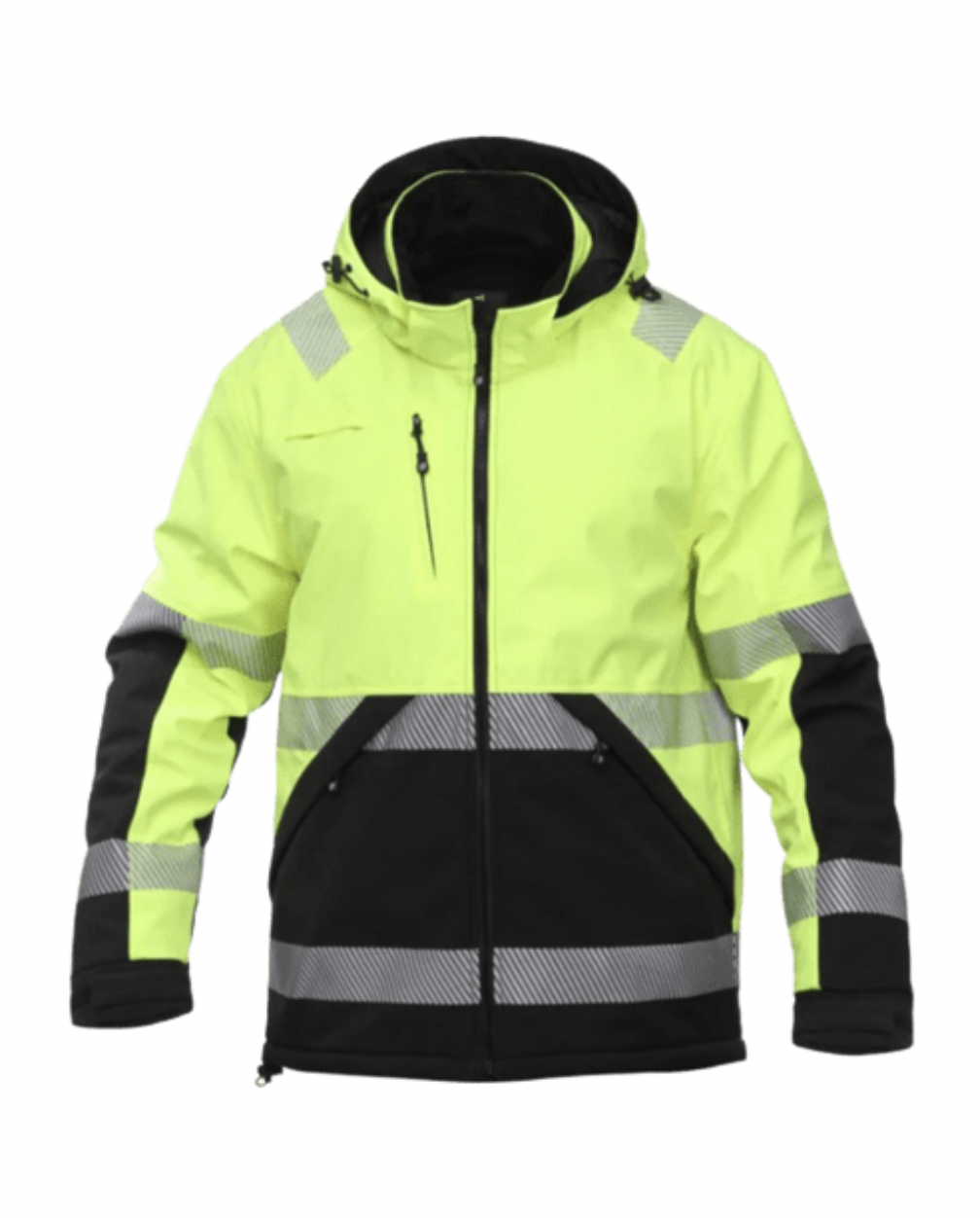 Зимняя куртка софтшелл с капюшоном ATLANTAHIVIS, желтый/черный, XXXXL