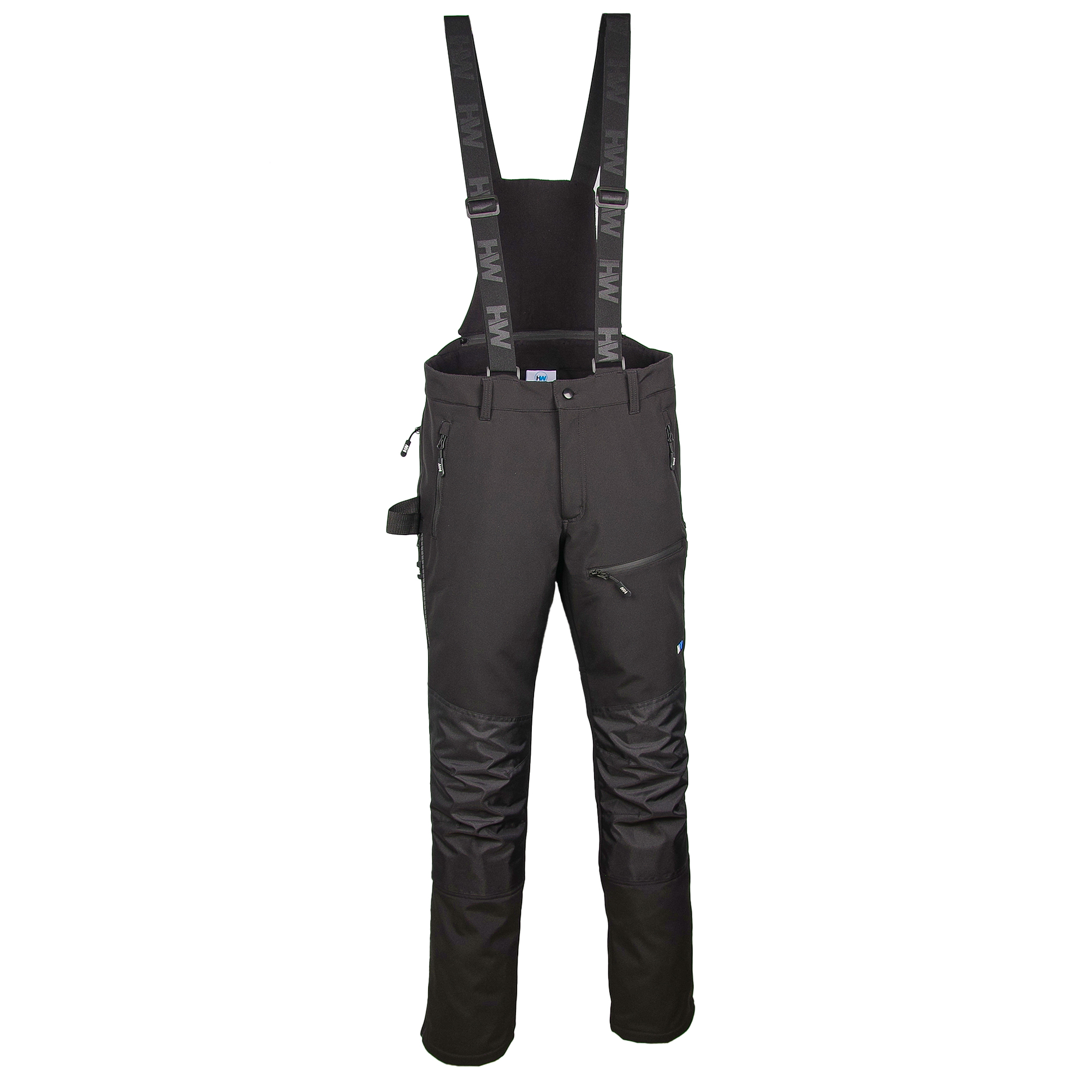 Теплые брюки-комбинезон из софтшела HW Luca, черные