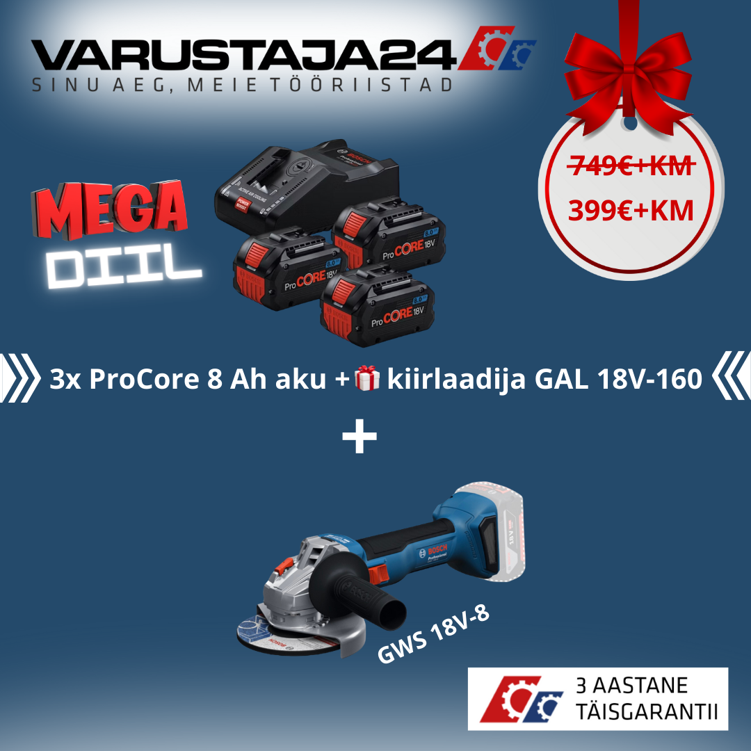 MEGA DEAL Аккумулятор ProCORE 3x8 Ач + GWS 18V-8 + ПОЛНАЯ ГАРАНТИЯ 3 ГОДА