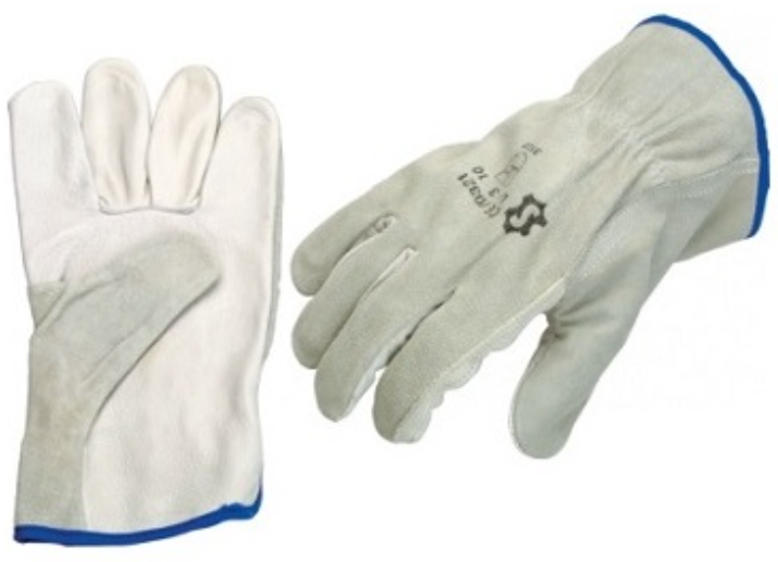 Рабочие перчатки из шкуры животных с кожаной тыльной стороной.