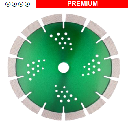 LEO Premium**** рох. алмазный отрезной диск Ø230х22,2 3D сегмент 17 мм бетон, гранитный клинкер