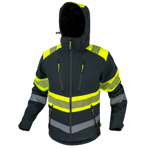 Куртка из софтшелла с капюшоном ВИЧIS Cannygo Bergo черный/неоново-желтый