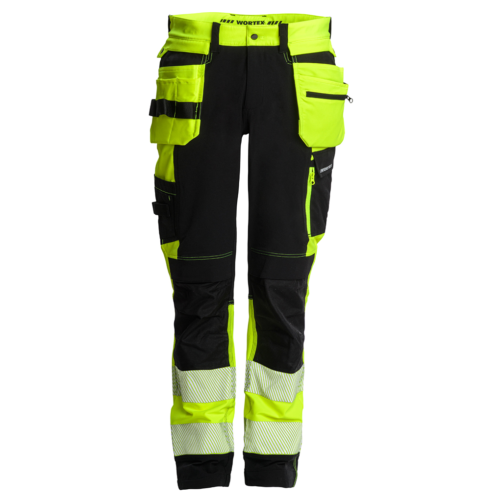 Рабочие брюки стрейч Wortex 935HIVIS, желтые